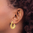 14k Twisted Oval Hoop Earrings
