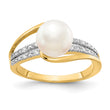 14k Diamond and FW Cultured Pearl Ring, Size 7 - Birthstone Company