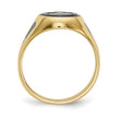 Men's Oval Onyx Masonic Ring in 14K Yellow Gold, 4.2mm, Size 10