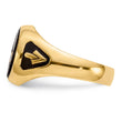 Men's Oval Onyx Masonic Ring in 14K Yellow Gold, 4.2mm, Size 10
