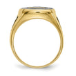 Men's Enamel and Onyx Masonic Ring in 14K Yellow Gold, 3.2mm, Size 10