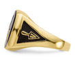Men's Enamel and Onyx Masonic Ring in 14K Yellow Gold, 3.2mm, Size 10