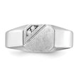14k White Gold 10.0x9.0mm Open Back AA Diamond Signet Ring, Size 10 - Birthstone Company