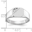 14k White Gold 10.0x9.0mm Open Back AA Diamond Signet Ring, Size 10 - Birthstone Company