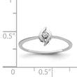 14k White Gold Polished AA Diamond Ring, Size 6 - Birthstone Company