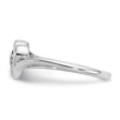 14k White Gold Polished AA Diamond heart ring, Size 6 - Birthstone Company