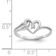 14k White Gold Polished AA Diamond heart ring, Size 6 - Birthstone Company