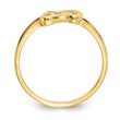 14k Polished AA Diamond heart ring, Size 6 - Birthstone Company