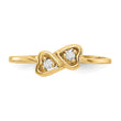 14k Polished AA Diamond heart ring, Size 6 - Birthstone Company