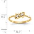 14k Polished AA Diamond heart ring, Size 6 - Birthstone Company
