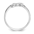 14k White Gold Polished AA Diamond Heart Ring, Size 6 - Birthstone Company