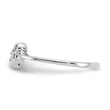 14k White Gold Polished AA Diamond Heart Ring, Size 6 - Birthstone Company