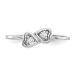 14k White Gold Polished AA Diamond Heart Ring, Size 6 - Birthstone Company
