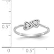 14k White Gold Polished AA Diamond Heart Ring, Size 6 - Birthstone Company