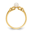 Freshwater Pearl Heart Ring in 14K White Gold, Size 6 - Birthstone Company
