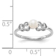 Freshwater Pearl Heart Ring in 14K White Gold, Size 6 - Birthstone Company