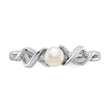 14k White Gold 4mm FW Cultured Pearl ring, Size 6 - Birthstone Company