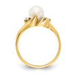 14k FW Cultured Pearl & Diamond Ring, Size 6 - Birthstone Company