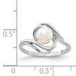 14k White Gold 5.5mm FW Cultured Pearl Ring, Size 6 - Birthstone Company
