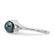 14k White Gold 5.5mm Black FW Cultured Pearl ring, Size 6 - Birthstone Company