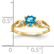 14k 5mm Heart Blue Topaz AAA Diamond ring, Size 6 - Birthstone Company