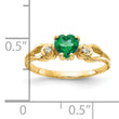 14k 5mm Heart Emerald AA Diamond ring, Size 6 - Birthstone Company
