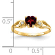 14k 5mm Heart Garnet A Diamond ring, Size 6 - Birthstone Company