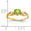 14k 5mm Heart Peridot AA Diamond ring, Size 6 - Birthstone Company