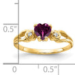 14k 5mm Heart Rhodolite Garnet AA Diamond ring, Size 6 - Birthstone Company