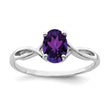 14k White Gold Amethyst ring, Size 6 - Birthstone Company