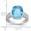 14k White Gold 12x10mm Oval Blue Topaz AA Diamond ring, Size 6 - Birthstone Company