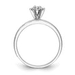 14k White Gold AA Quality 1/20 carat Diamond Trio Complete Engagement Ring, Size 6 - Birthstone Company