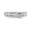 14k White Gold AA Quality 1/20 carat Diamond Trio Complete Engagement Ring, Size 6 - Birthstone Company