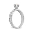 14k White Gold AA Quality 1/20 carat Diamond Trio Complete Engagement Ring, Size 6 - Birthstone Company