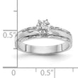 14k White Gold AA Quality 1/20 carat Diamond Trio Complete Engagement Ring, Size 6 - Birthstone Company