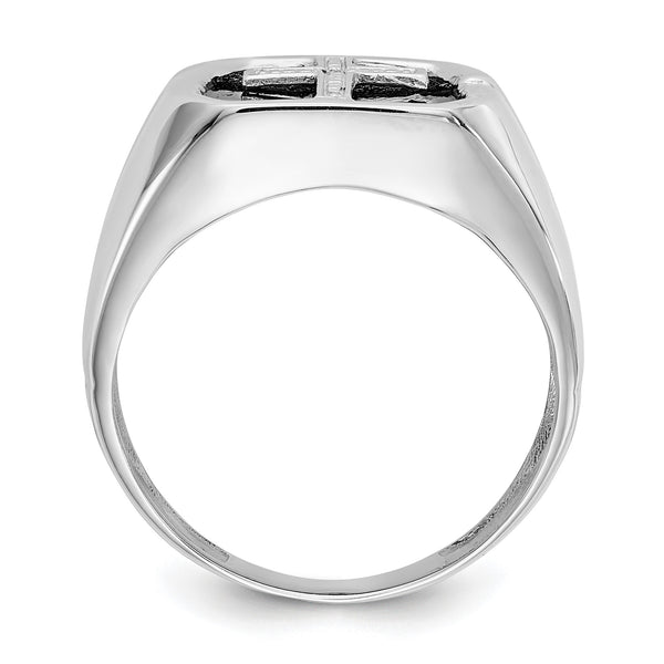 14k White Gold AA Diamond men's ring, Size 10 - Birthstone Company