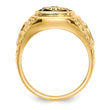 14k Polished, Antiqued and Nugget Texture VS Quality Diamond Masonic Ring, Size 10 - Birthstone Company