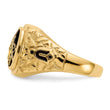 14k Polished, Antiqued and Nugget Texture A Quality Diamond Masonic Ring, Size 10 - Birthstone Company