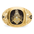 14k Polished, Antiqued and Nugget Texture A Quality Diamond Masonic Ring, Size 10 - Birthstone Company
