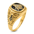 14k Polished, Antiqued and Nugget Texture VS Quality Diamond Masonic Ring, Size 10 - Birthstone Company