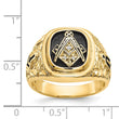 14k Polished, Antiqued and Nugget Texture VS Quality Diamond Masonic Ring, Size 10 - Birthstone Company