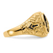 14k Polished, Antiqued and Nugget Texture VS Quality Diamond Masonic Ring, Size 10 - Birthstone Company
