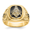 14k Polished, Antiqued and Nugget Texture VS Quality Diamond Masonic Ring, Size 10 - Birthstone Company