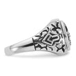 14k White Gold Men's Polished Antiqued and Textured with Black Enamel and AAA Quality Diamonds Masonic Ring, Size 10 - Birthstone Company