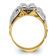 14k Two-tone Men's Polished and Textured with Black Enamel and VS Quality Diamond Masonic Ring, Size 10 - Birthstone Company