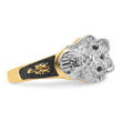 14k Two-tone Men's Polished and Textured with Black Enamel and VS Quality Diamond Masonic Ring, Size 10 - Birthstone Company