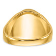 Men's Oval Onyx Masonic Grooved Ring in 14K Yellow Gold, Size 10