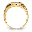 Men's Oval Onyx Masonic Ring in 14K Yellow Gold, 2mm, Size 10