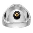 Men's Oval Onyx Masonic Ring in 14K White Gold, Size 10