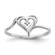 14k White Gold AA Diamond Heart Ring, Size 6 - Birthstone Company